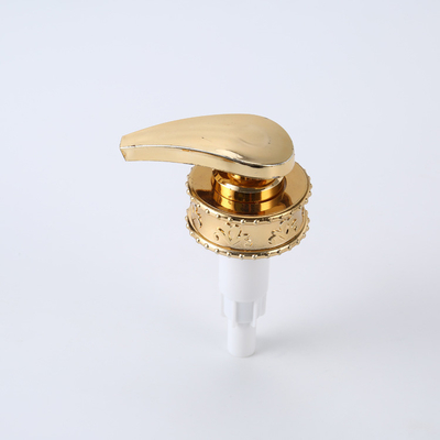pompa di alluminio dell'erogatore dell'oro della lozione di 4 cc/T della pompa della bottiglia cosmetica dello sciampo