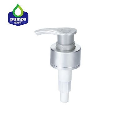 24/410 Ribbed Cosmetic Lotion Pump Aluminum Cover Left right lock For Plastic Bottle