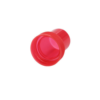 Ribbed Red Plastic Screw Caps Custom Logo Non Spill 28/415