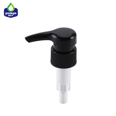 pompa nera della lozione di 28mm, grande pompa di plastica costolata dell'erogatore del sapone liquido di dosaggio 4cc